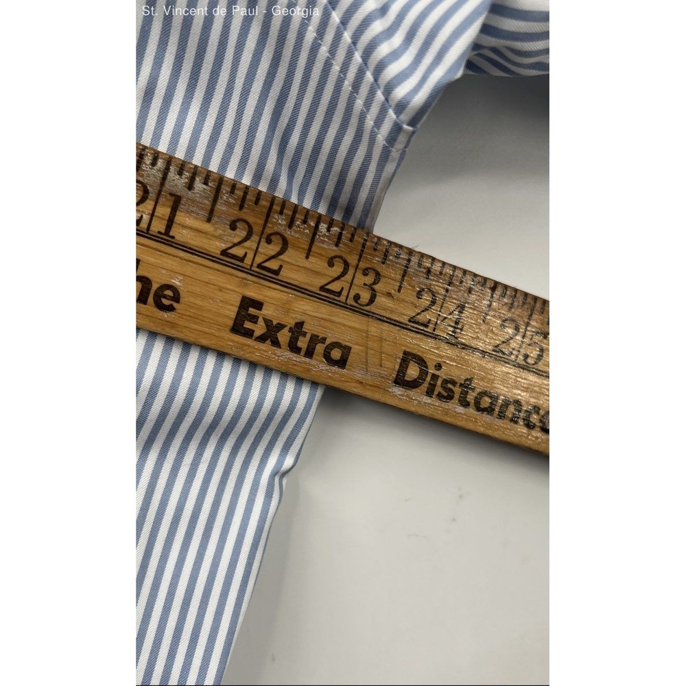 Duluth Trading Long Sleeve Stirped Button Down Shirt Men's Large Tall Blue White - Picture 7 of 8
